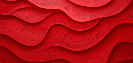 Red abstract paper carved background. Paper art style of nature concept design. Background, abstract red wallpaper background, abstract smooth waves pattern background.