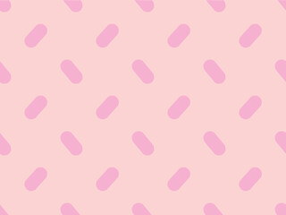 Pink marshmallow, pills, petals,   sweet shapes. Seamless vector pattern for design and decoration. 