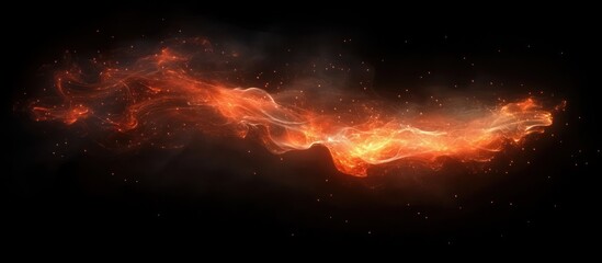 Fiery trail, dark space, energy flow, design element