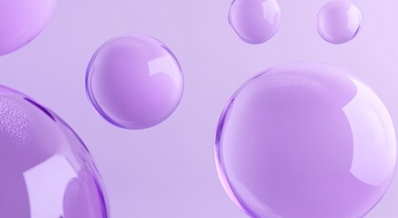 Abstract spheres, soft purple, 3D design, background