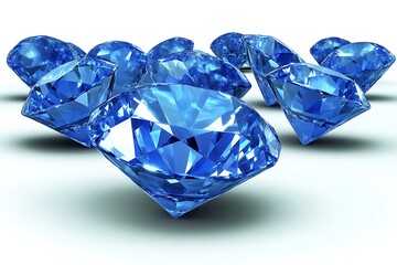 Fototapeta premium Radiant Blue Diamonds Cluster.