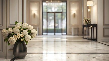 Luxury Hotel Entrance with Blurred Effect