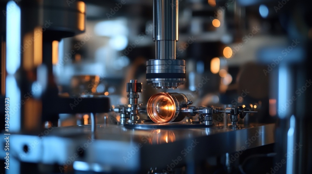 Poster precision engineering with advanced machinery and machinery components illuminating high-tech produc