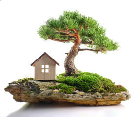 Fototapeta premium isla, bonsai, huerta, casa china, puente, acuático, aparcar, árbol, lago, charcas, naturaleza, paisaje