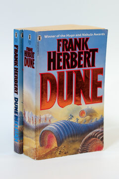 Houston, Texas, USA - September 1, 2024: Dune Paperback Novels by Frank Herbert