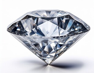 Brilliant cut diamond sparkling under bright lights in a studio setting