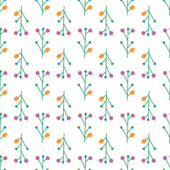 Seamless vector pattern with herbal elements. Nature-themed pattern in a modern minimalist style. 