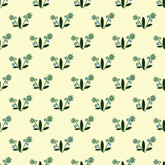 Seamless vector pattern with floral elements. 