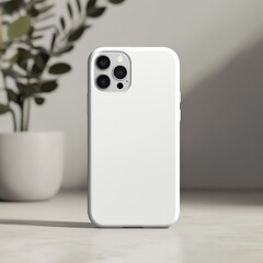 a blank phone case mockup set against a modern background