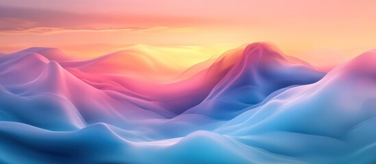Obraz premium Pastel sunset over dreamy hills