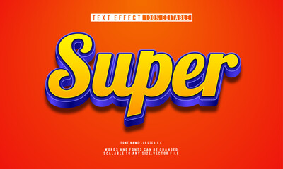 Editable Super text effect template with bold, dynamic style. Ideal for impactful headlines and promotional materials.