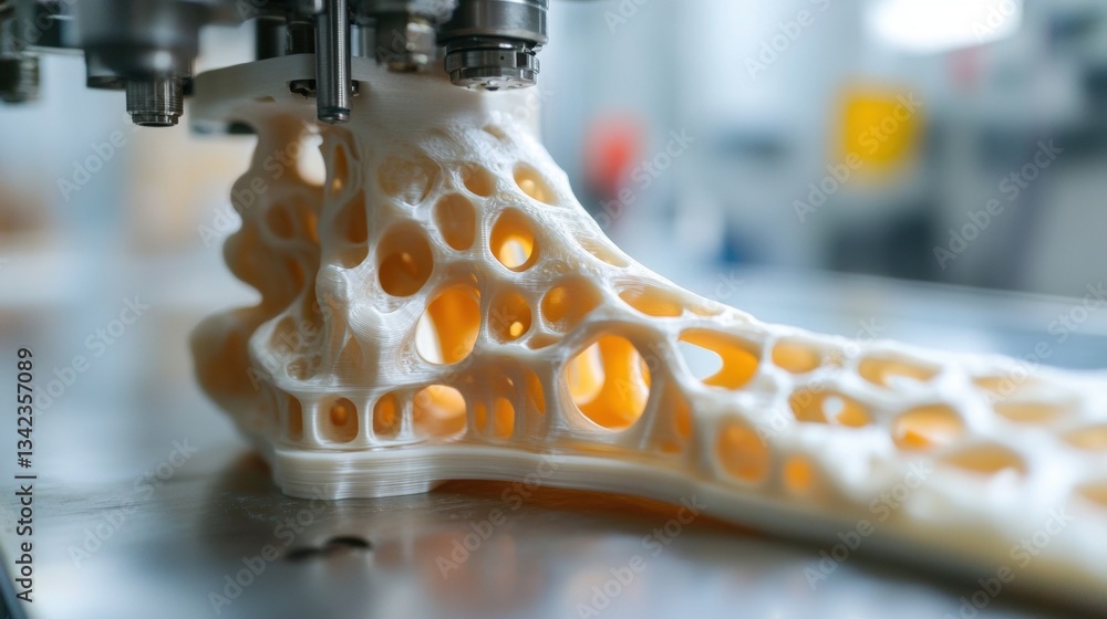 Poster intricate 3d printed structure showcasing advanced manufacturing techniques with unique porous desig