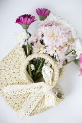 wicker beach bag. ECO rattan woven women's bag.