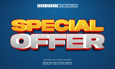 Elegant 3D Special Offer editable text effect template, perfect for enhancing promotion and sale designs.