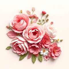 Obraz premium rose, flower, pink, nature, plant, beauty, blossom, garden, love, flowers, bloom, petals, isolated, petal, floral, leaf, beautiful, red, bud, flora, roses, white, closeup, bouquet, romance
