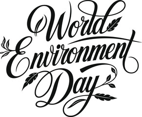 World Environment Day Calligraphy Vector Illustration