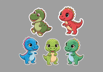 Cute Dinosaur Stickers: Adorable Dino Decals for Kids! Kawaii T-Rex More for Laptops Planners!