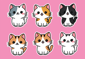 Cute Cat Stickers: Adorable Kitten Breeds! Kawaii Pet Decals for Laptops, Planners Cat Lovers