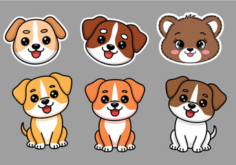 Cute Puppy Face Stickers: Happy Dog Breeds! Adorable Pet Decals for Laptops, Planners Gifts!