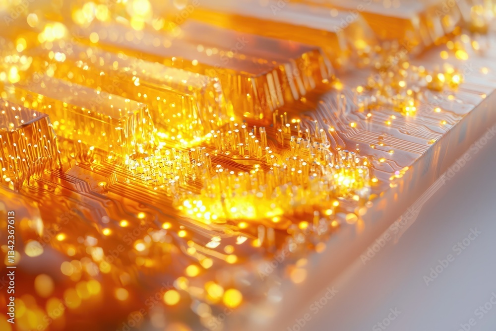 Poster illuminated circuitry showcasing intricate pathways of technological innovation.