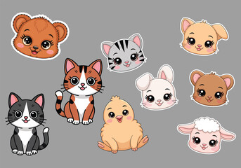 Cute Baby Animal Stickers: Kittens, Bunnies More! Adorable Pet Decals for Laptops Planners!