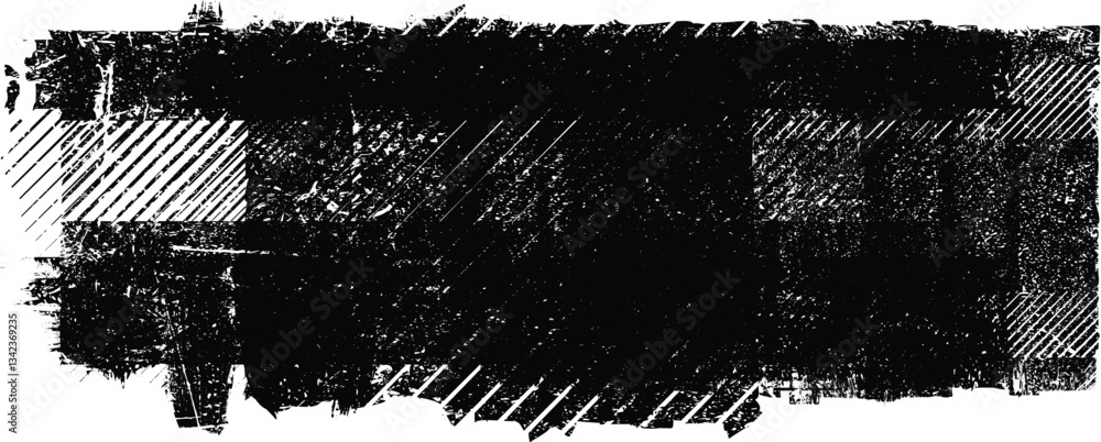 Aufkleber grunge textured banner with rough edges. halftone dots texture. overlay grunge texture . simply plac