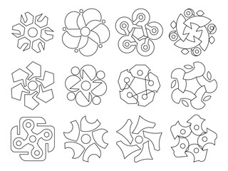 Abstract Geometric Symbol Set – Line Art Design