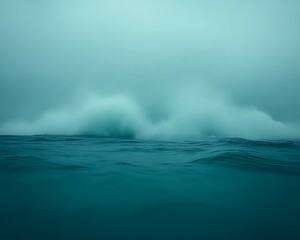Obraz premium Misty Ocean Waves Crashing.