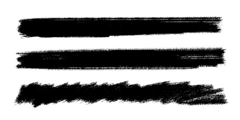 Obraz premium Artistic grungy creative brush stroke set. Vector texture long backgrounds collection. Abstract shapes.