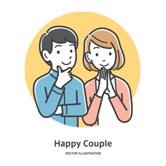 笑顔の若いカップル