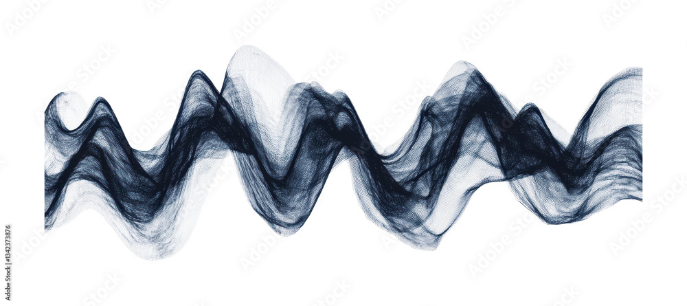 Poster abstract wavy pattern with dynamic flowing lines and textures, cut out