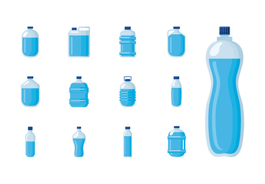 Blue Bottle Gallon Beverage Container Illustration Set