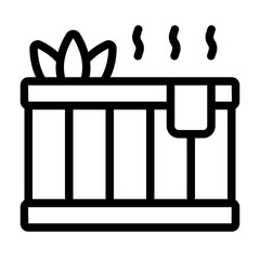 Herbal bath outline icon representing Dragon Boat Festival purification ritual