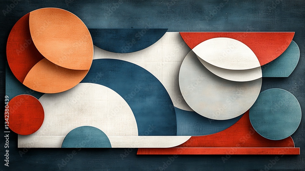 Aufkleber geometric abstract shapes in layered design