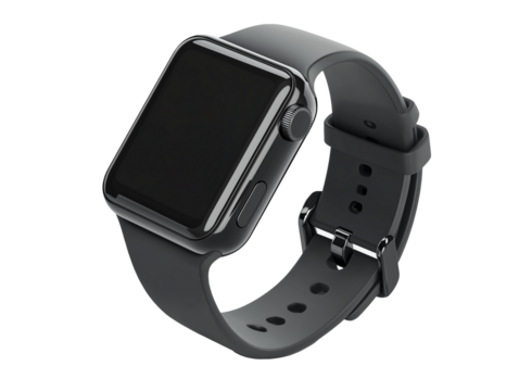 Futuristic minimalist black smartwatch showcasing sleek design for modern lifestyle and functionality