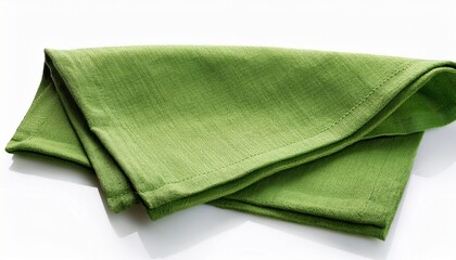 green textile napkin isolated on white background