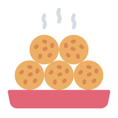 Obraz premium Jiandui flat icon representing deep-fried sesame balls in Chinese cuisine