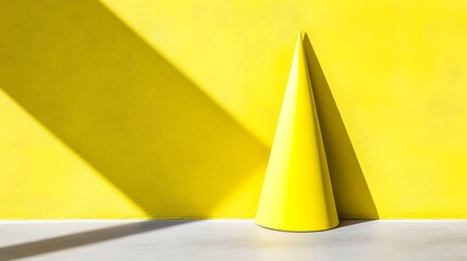 Yellow Cone Shape Minimalist Background Wall Sunlight