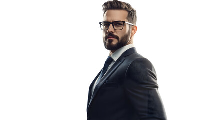 Professional Man in Formal Attire with Glasses Business Leadership and Style for Corporate P