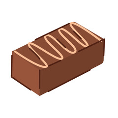 Chocolate candy bar with zigzag icing detail. Vector