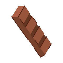 Chocolate candy bar with rectangular segments. Vector