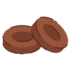 Two chocolate candy rings in a stacked layout. Vector