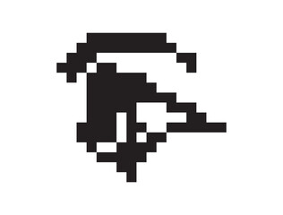 Pixel art eye icon, 8 bit retro style human eyeball, simple computing see symbol