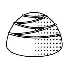 Round truffle chocolate with swirl and dotted style. Vector