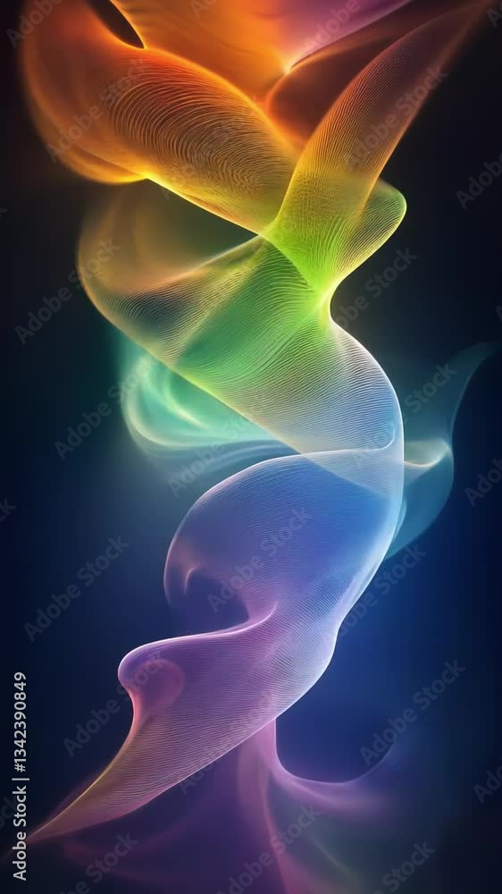 Poster dynamic and vibrant patterns intertwine and swirl together, showcasing an elegant dance of colors ag