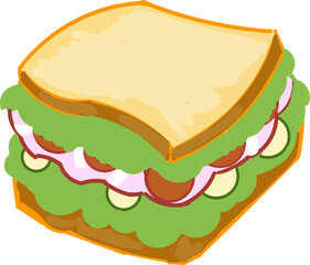 sandwich with cheese vector