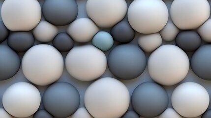 Abstract 3D Render of Gray and White Spheres Background