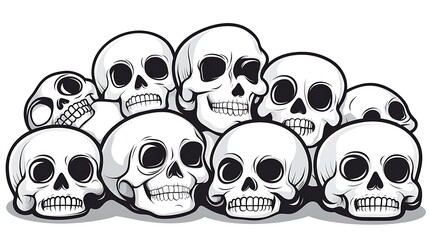 Pile of Cartoon Skulls.