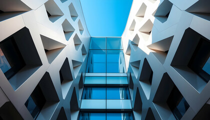 Obraz premium Modern Architecture Building Design Geometric Facade Cityscape