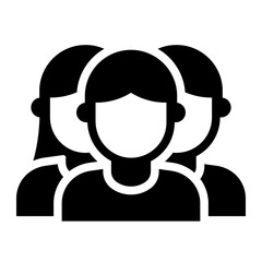 Team glyph icon representing collaboration and workforce unity